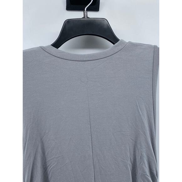 O-MIGHTY Women's Green-Gray Side Ruched Crewneck Monkey Sleeveless Dress SZ S - Picture 7 of 13